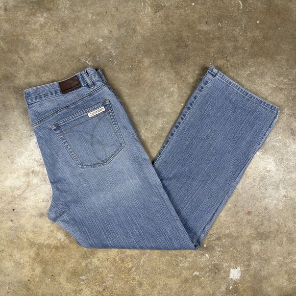 Y2K Calvin Klein Jeans Bootcut Women’s‎ Size 12 Blue Denim Stretch - Picture 6 of 12